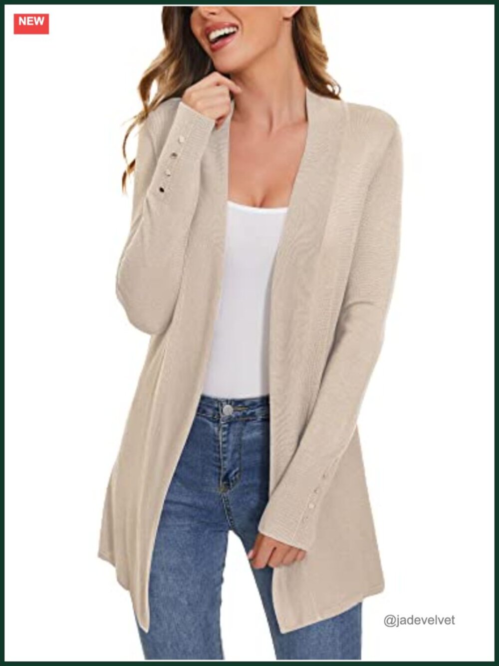 Women's Open Front Cardigan Sweater Long Sleeve Dressy Casual